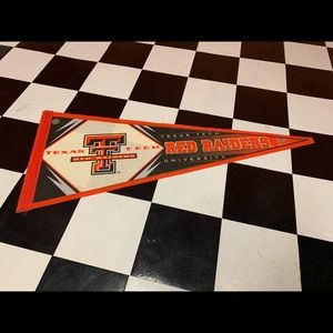 VTG 90s Texas Tech Red Raiders Team Pennant